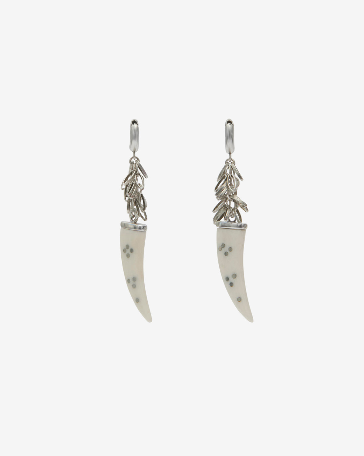 Boucles D'Oreilles Ellen — Écru-argenté, vue 1 ; référence BL0213FAB4B08BECSI