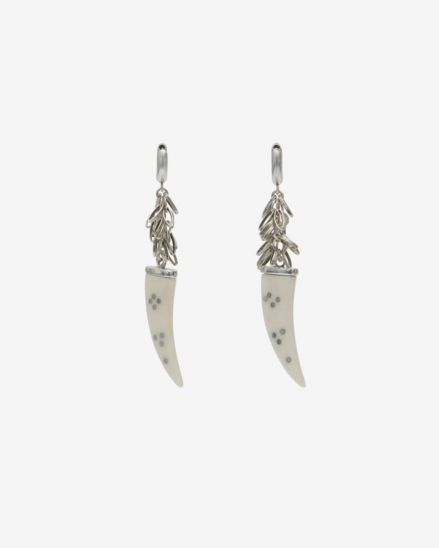 Boucles D'Oreilles Ellen — Écru-argenté, vue 1 ; référence BL0213FAB4B08BECSI
