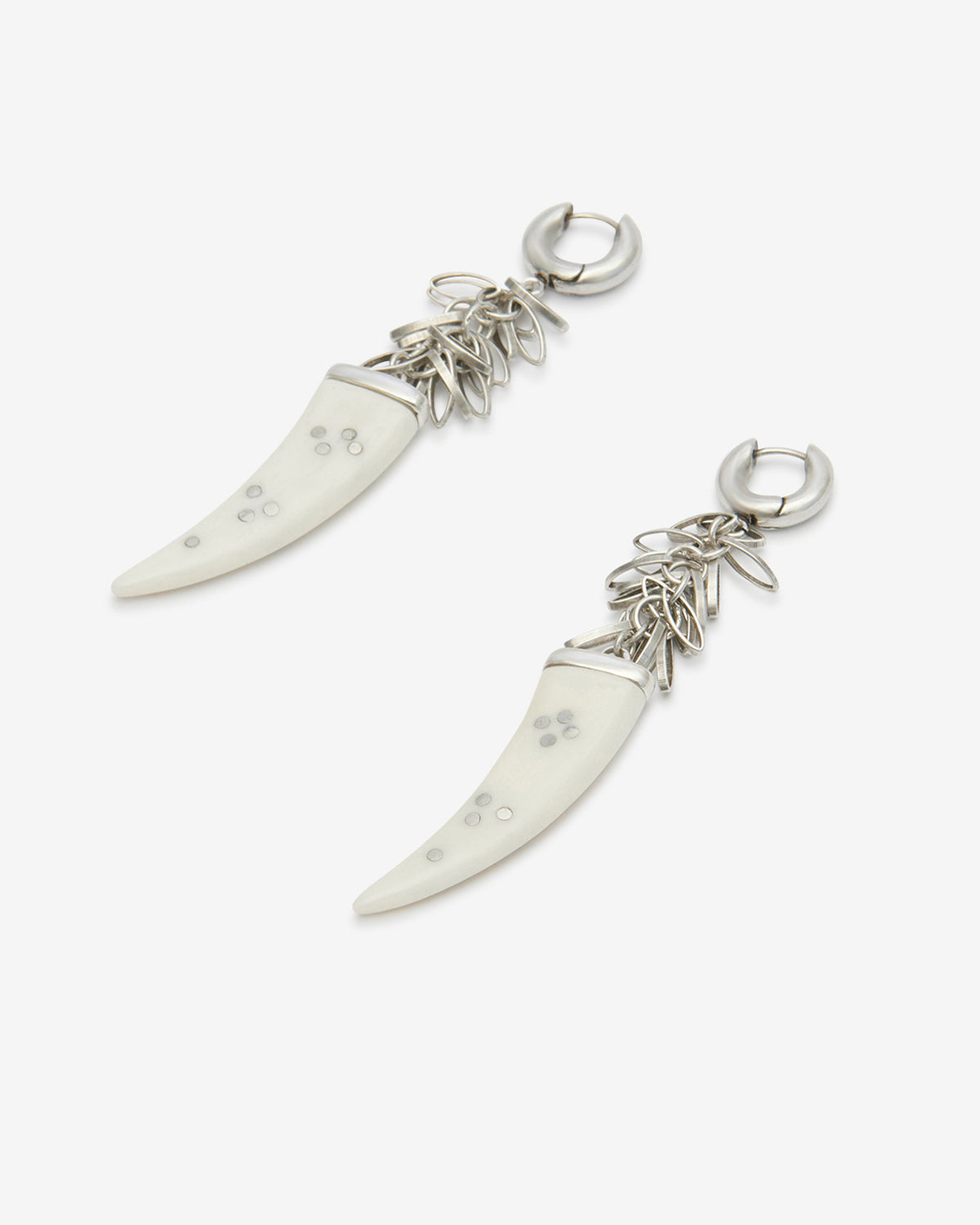 Boucles D'Oreilles Ellen — Écru-argenté, vue 3 ; référence BL0213FAB4B08BECSI