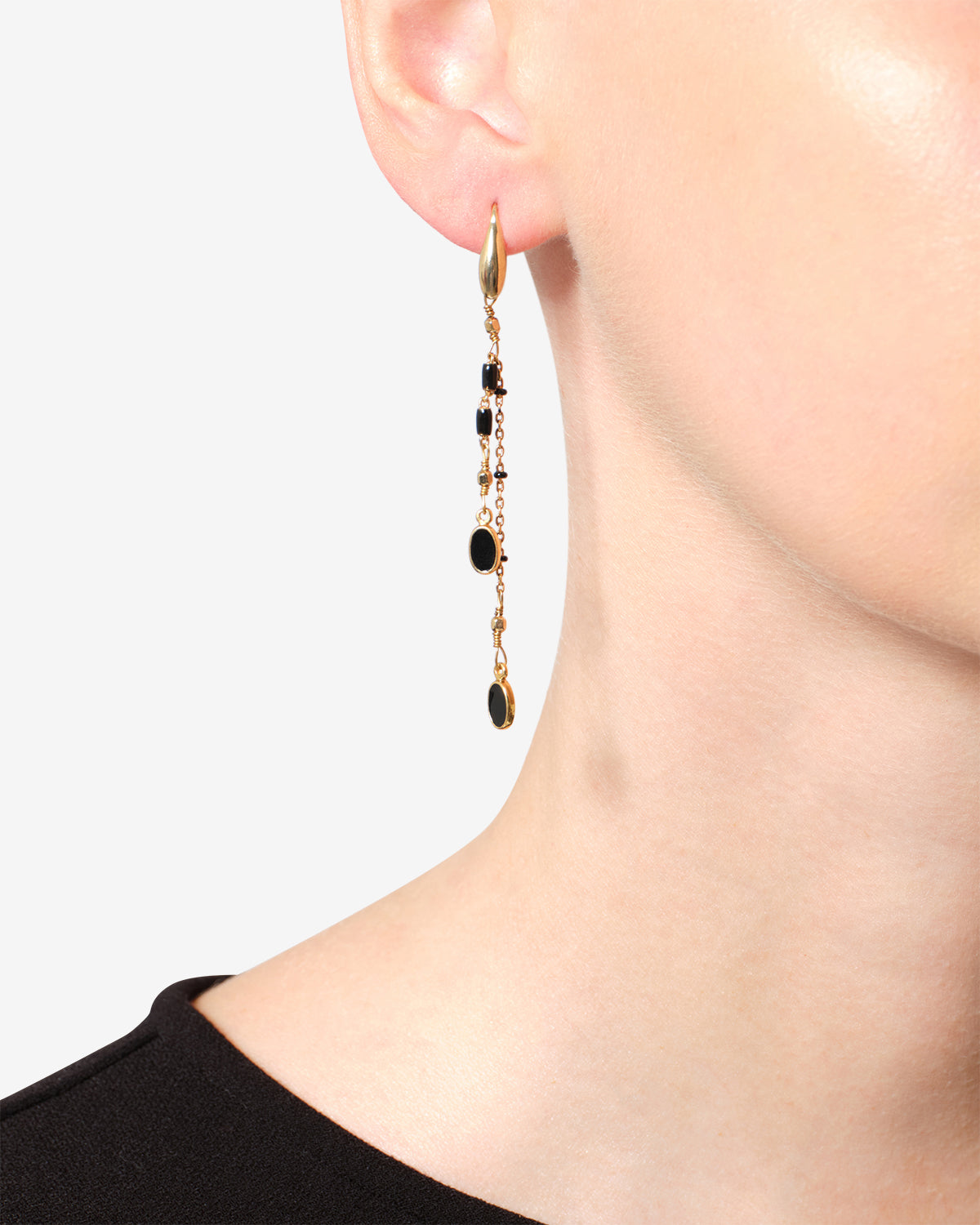 Boucles d'oreille Casablanca — Noir, vue 2 ; référence BL0001FAA3B01B01BK