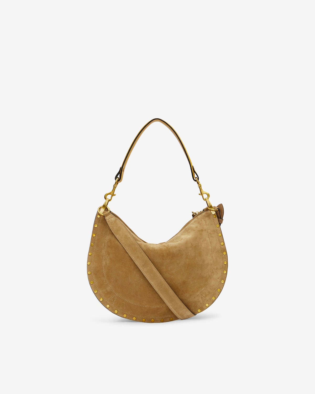 Sac Oskan Soft Zip en cuir velours — Taupe, vue 3 ; référence BF0066FAB2C03M50TA
