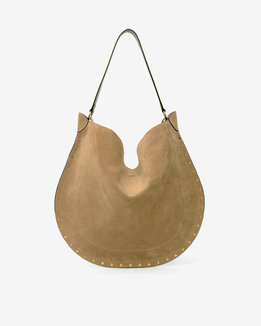 Sac Oskan Hobo Soft en cuir velours — Taupe, vue 2 ; référence PP0200FAB2C03M50TA