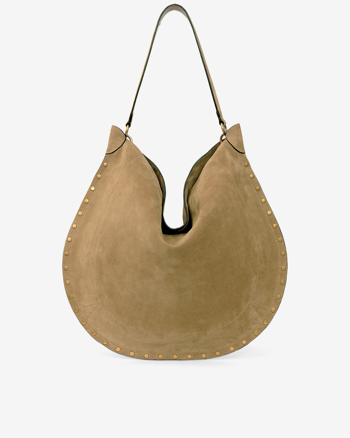Sac Oskan Hobo Soft en cuir velours — Taupe, vue 3 ; référence PP0200FAB2C03M50TA