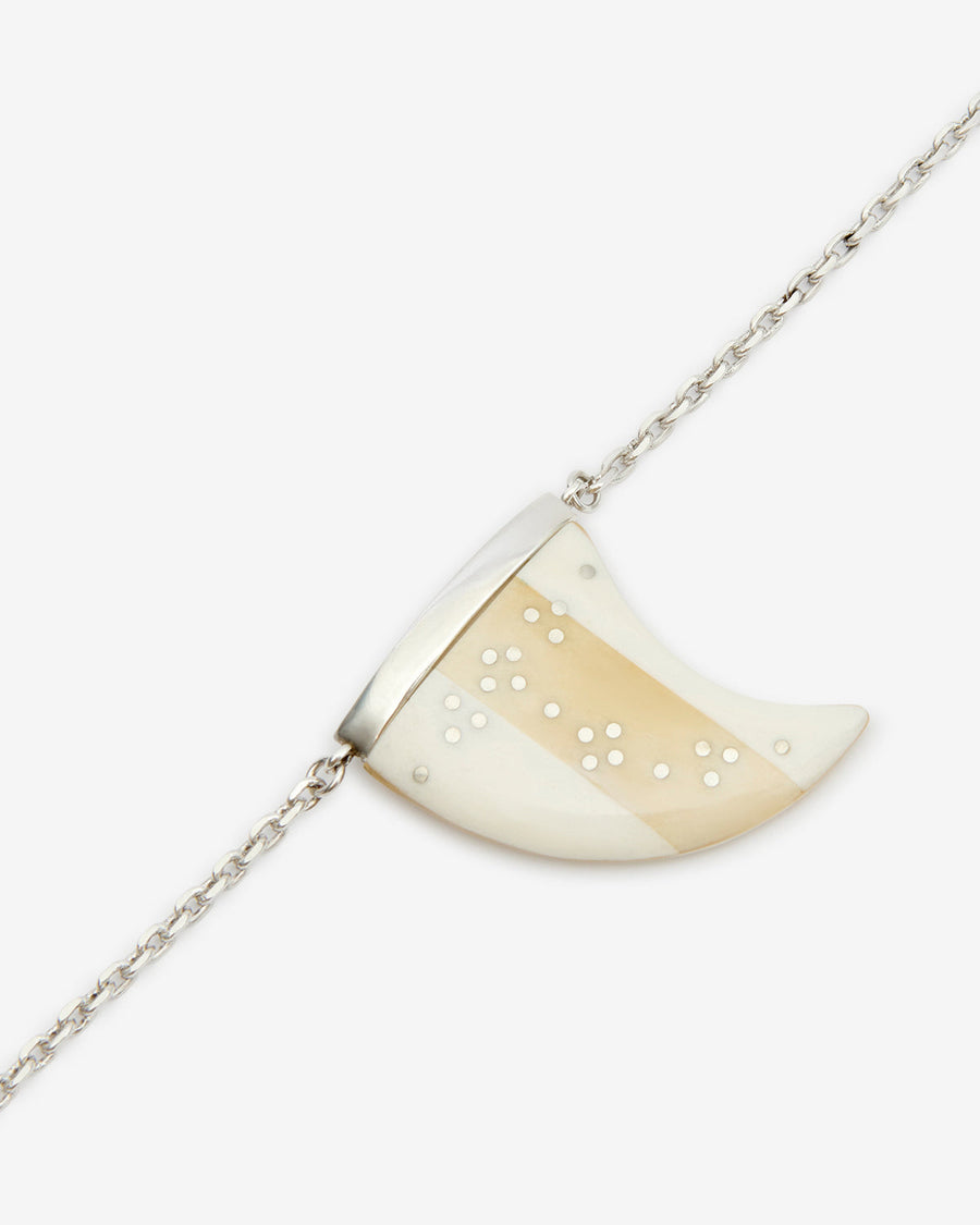 Collier Ellen — Écru-argenté, vue 2 ; référence CO0142FAB4B08BECSI