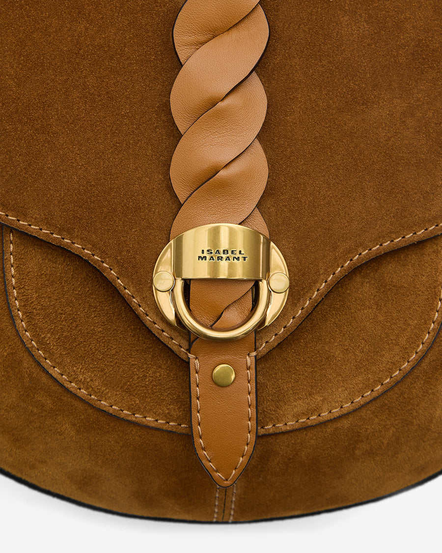 Sac Altay Small en cuir velours — Cognac, vue 1 ; référence BF0099FAC2C21M50CO