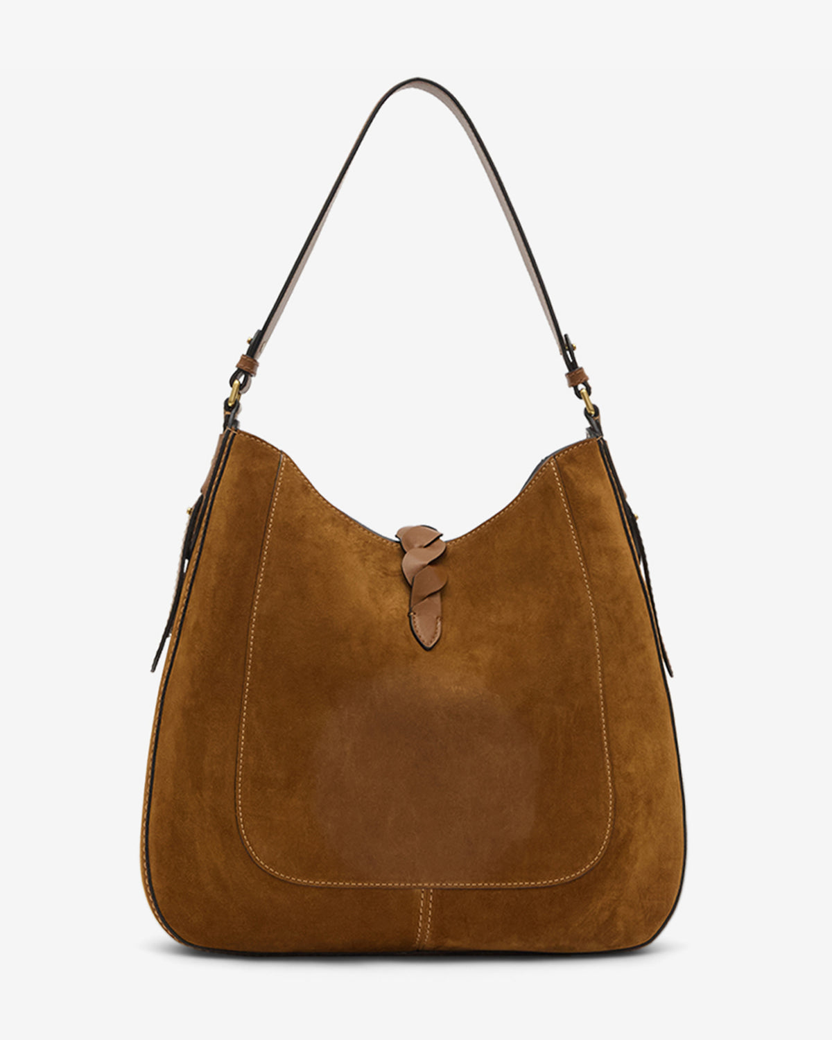 Sac Altay Hobo en cuir velours — Cognac, vue 3 ; référence PP0353FAC2C21M50CO