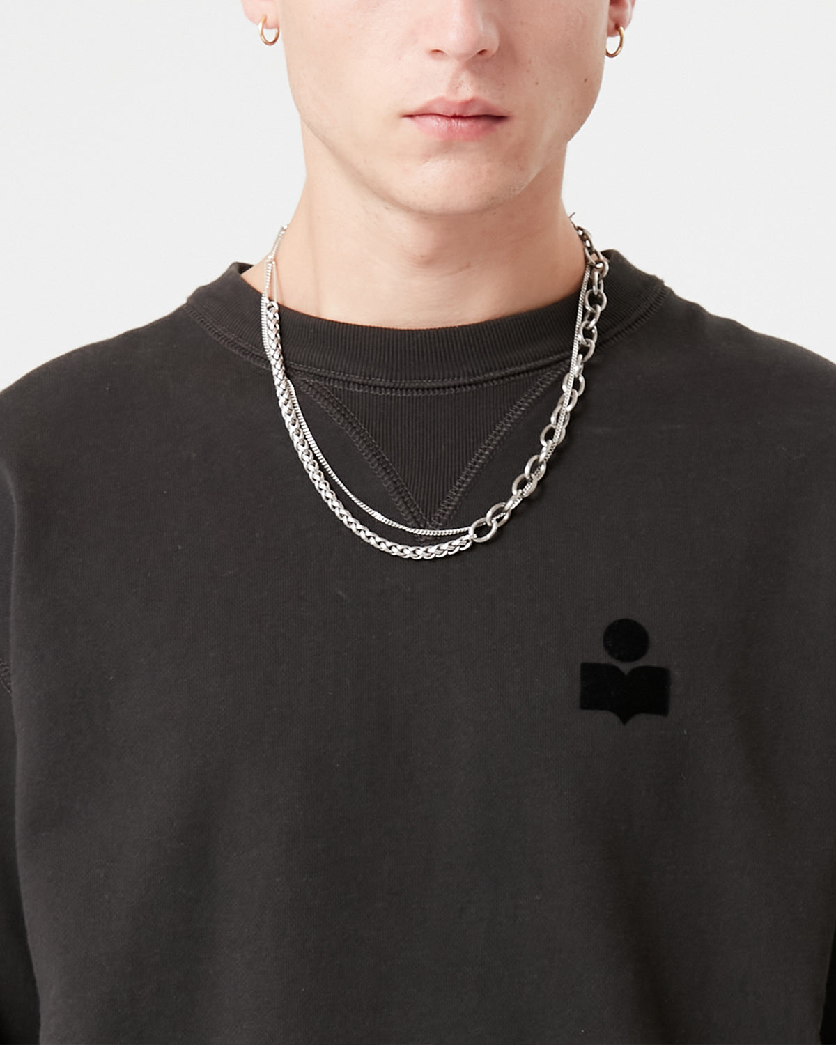 Sweatshirt Mike — Noir délavé, vue 2 ; référence SW005700M003H02FK
