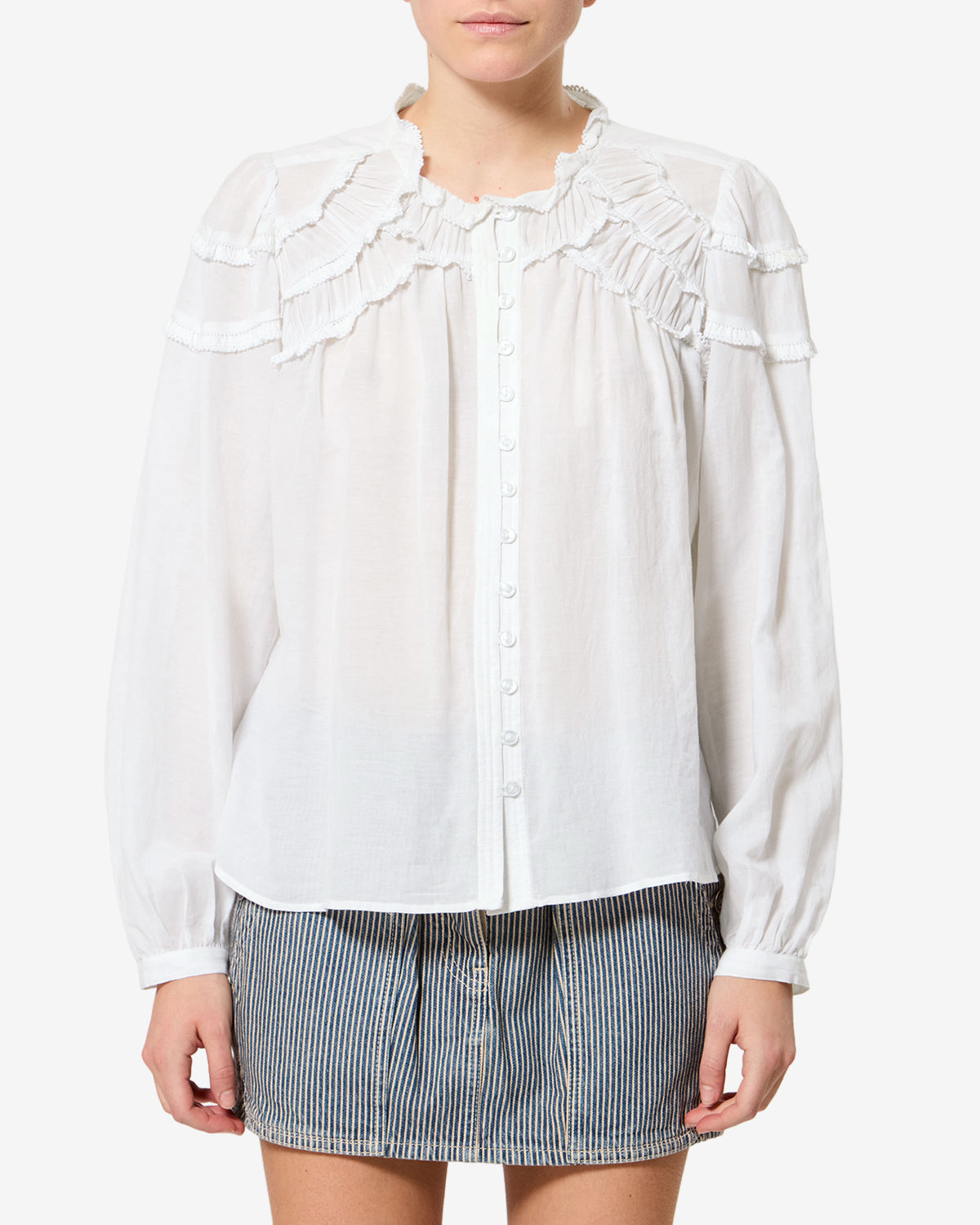 Blouse Christa — Blanc, vue 1 ; référence HT0681FBB3J04E20WH