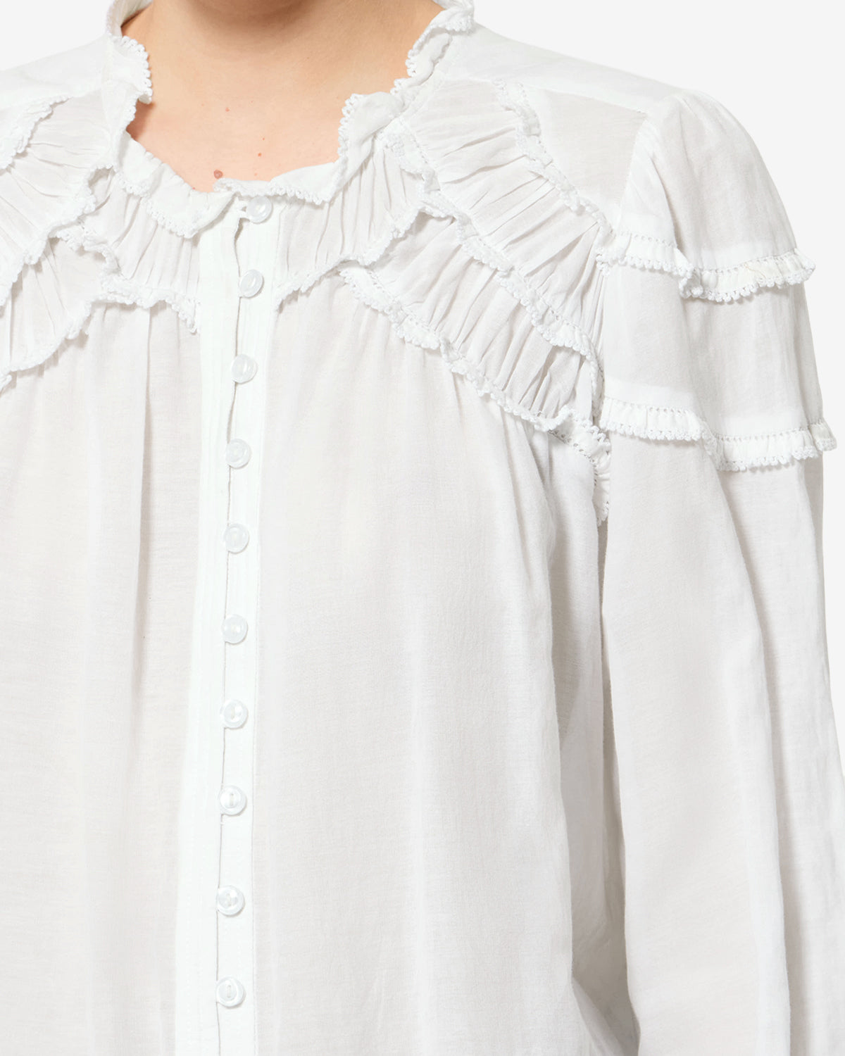 Blouse Christa — Blanc, vue 3 ; référence HT0681FBB3J04E20WH