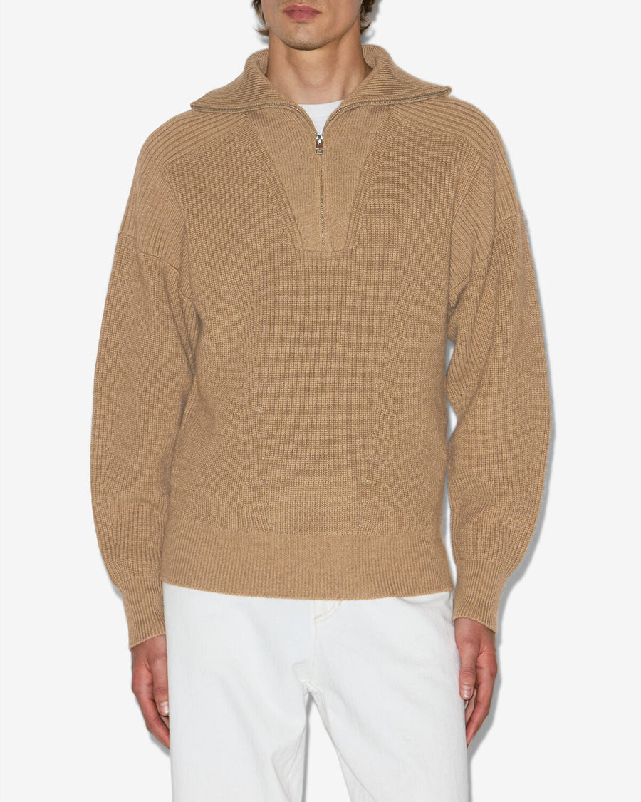 Pull Benny en laine — Camel, vue 1 ; référence PU0080HAA1L79H50CM
