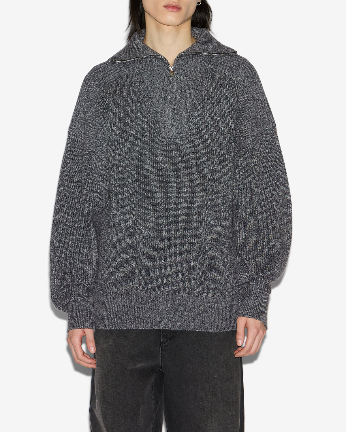 Pull Benny en laine — Gris foncé, vue 1 ; référence PU0080HAA1L79H02DG