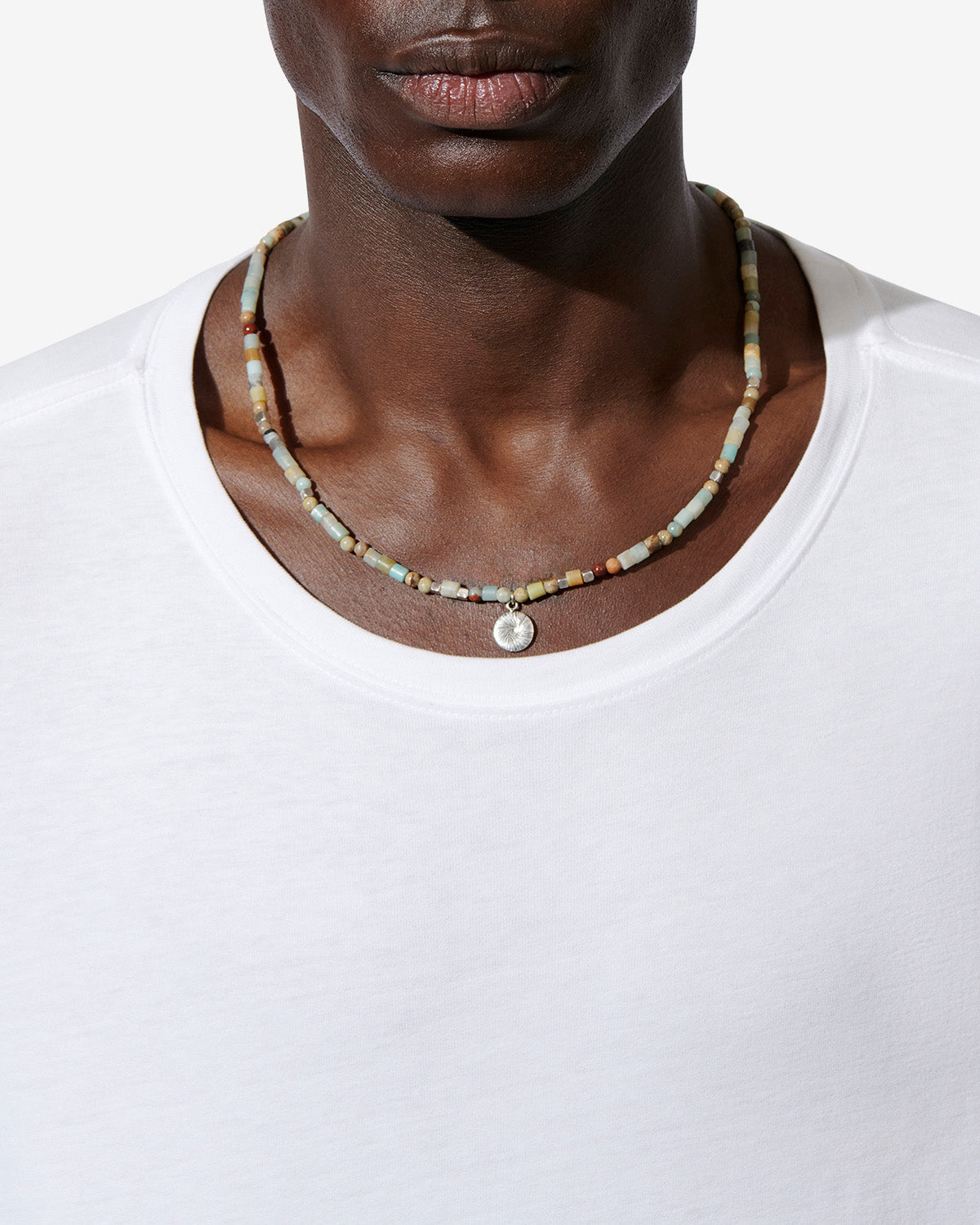 Collier Pierce — Pastel vert-argenté, vue 2 ; référence CO0162HAC3B14TPNSI