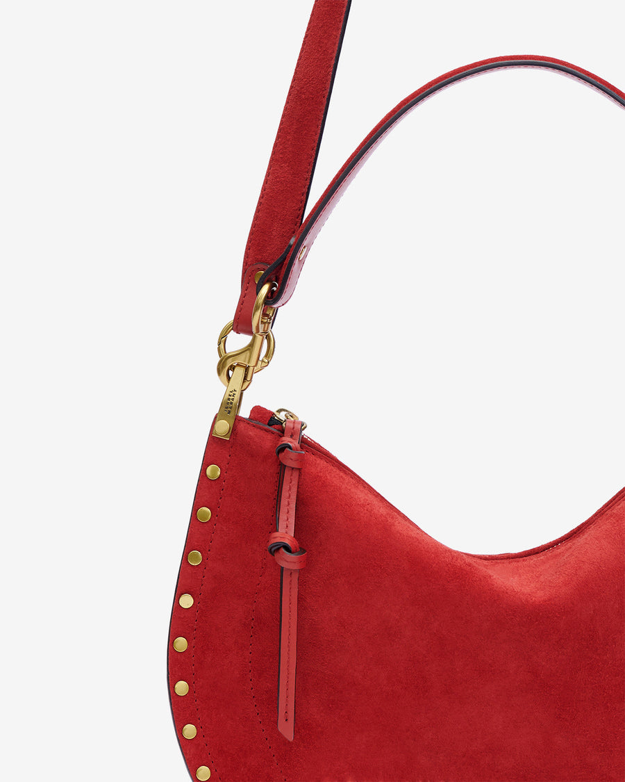 Sac Oskan Soft Zip en cuir velours — Rouge écarlate, vue 1 ; référence BF0066FAB2C03M70SR
