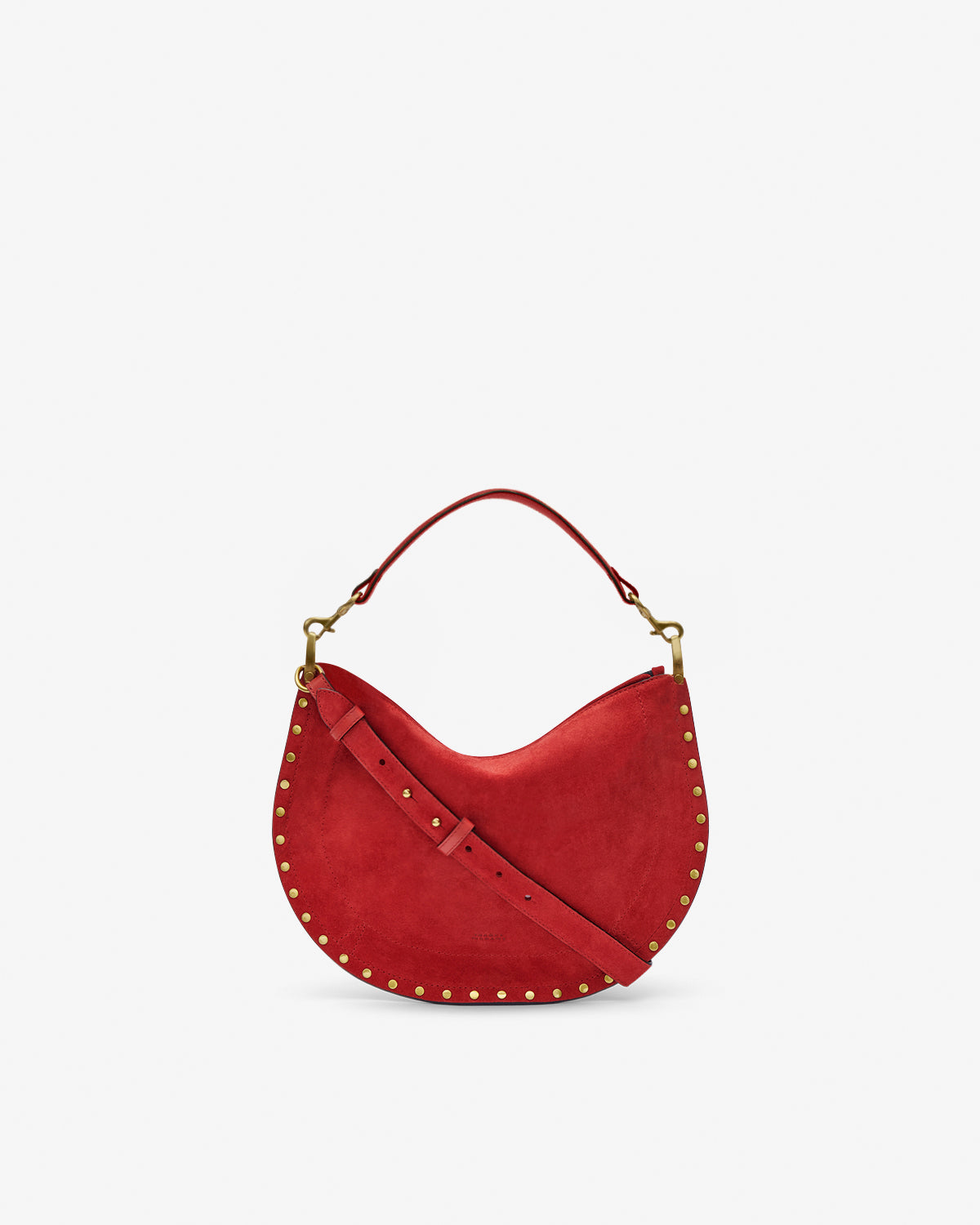 Sac Oskan Soft Zip en cuir velours — Rouge écarlate, vue 2 ; référence BF0066FAB2C03M70SR