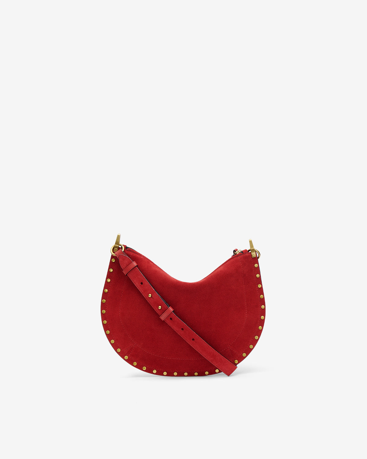 Sac Oskan Soft Zip en cuir velours — Rouge écarlate, vue 3 ; référence BF0066FAB2C03M70SR