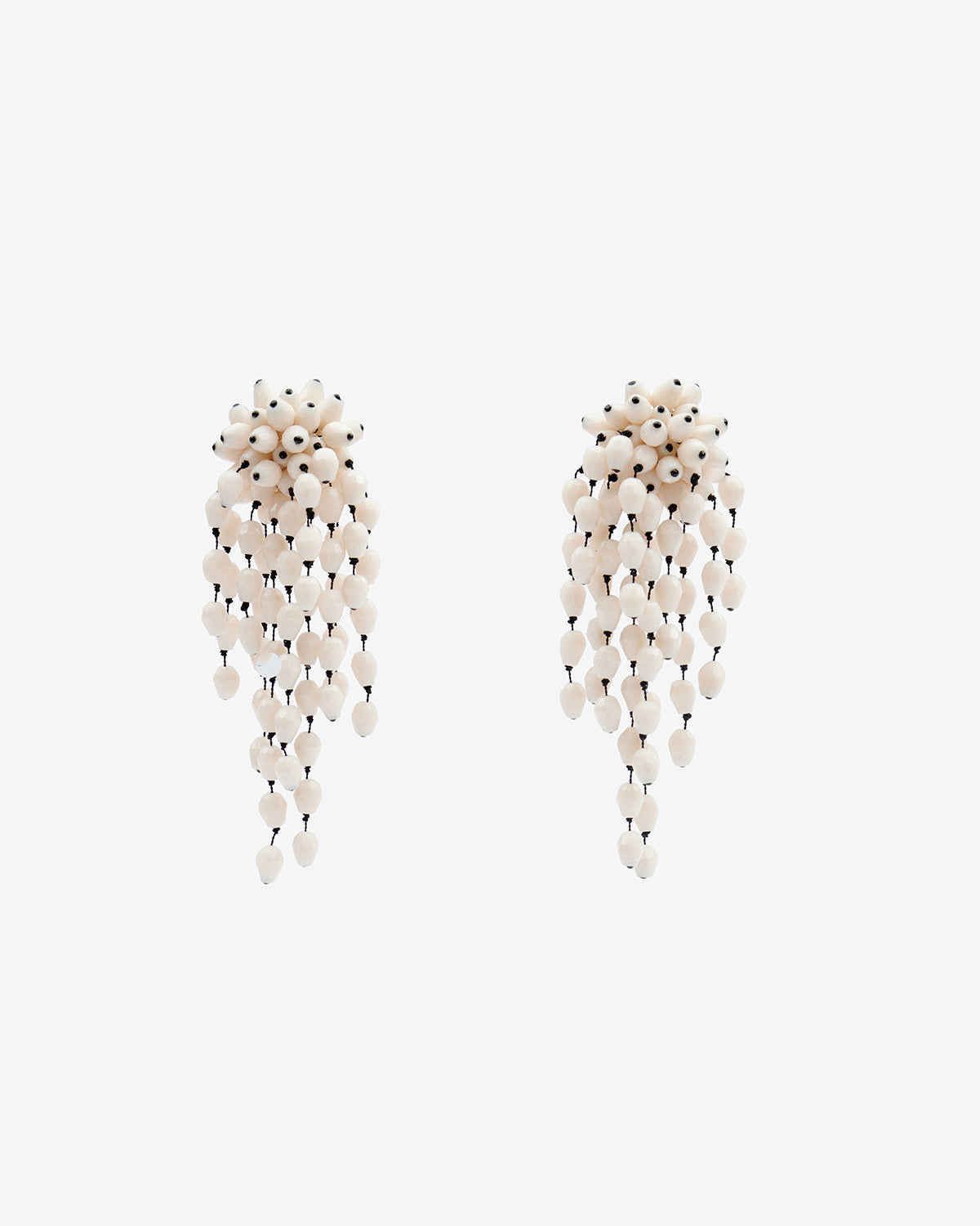 Boucles D'Oreilles Hanabi — Écru-argenté, vue 1 ; référence BL0174FAB3B15BECSI
