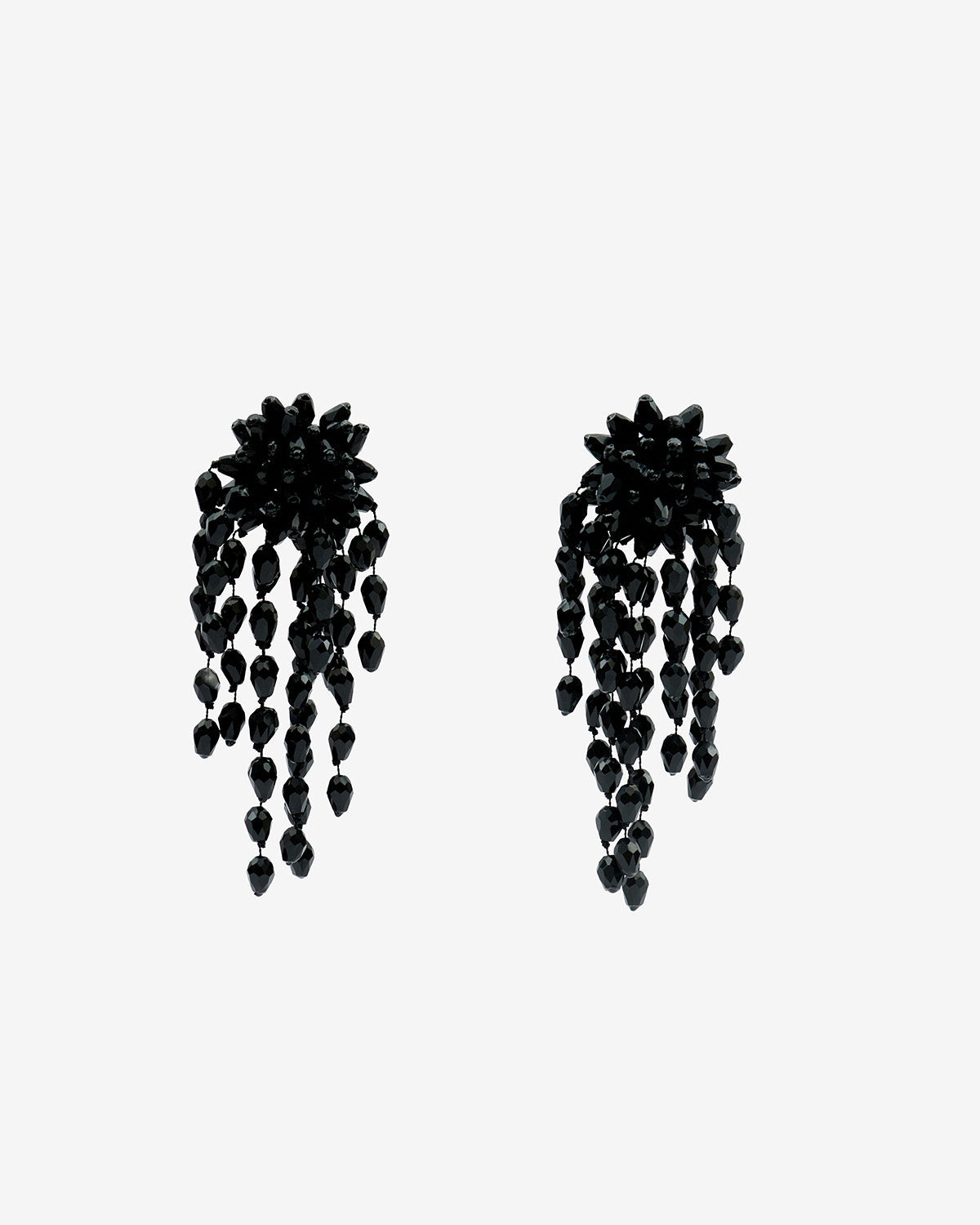 Boucles D'Oreilles Hanabi — Noir et argenté, vue 1 ; référence BL0174FAB3B15BBKSI