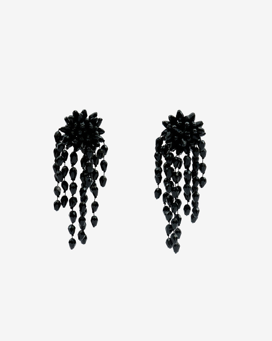 Boucles D'Oreilles Hanabi — Noir et argenté, vue 1 ; référence BL0174FAB3B15BBKSI