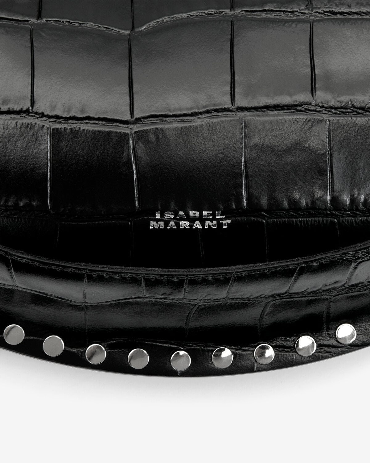 Sac Oskan Moon En Cuir Effet Croco — Noir et argenté, vue 1 ; référence PP0003FAC4C17MBKSI