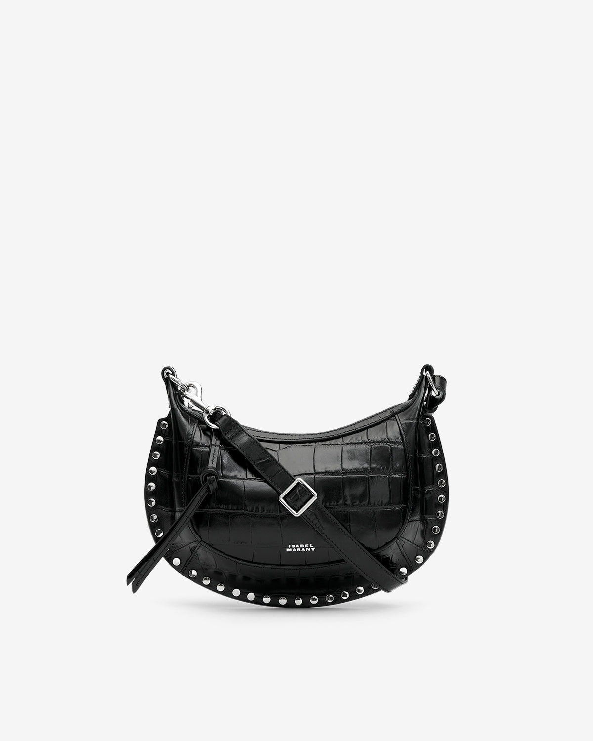 Sac Oskan Moon En Cuir Effet Croco — Noir et argenté, vue 2 ; référence PP0003FAC4C17MBKSI