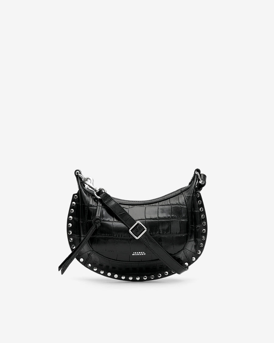 Sac Oskan Moon En Cuir Effet Croco — Noir et argenté, vue 2 ; référence PP0003FAC4C17MBKSI