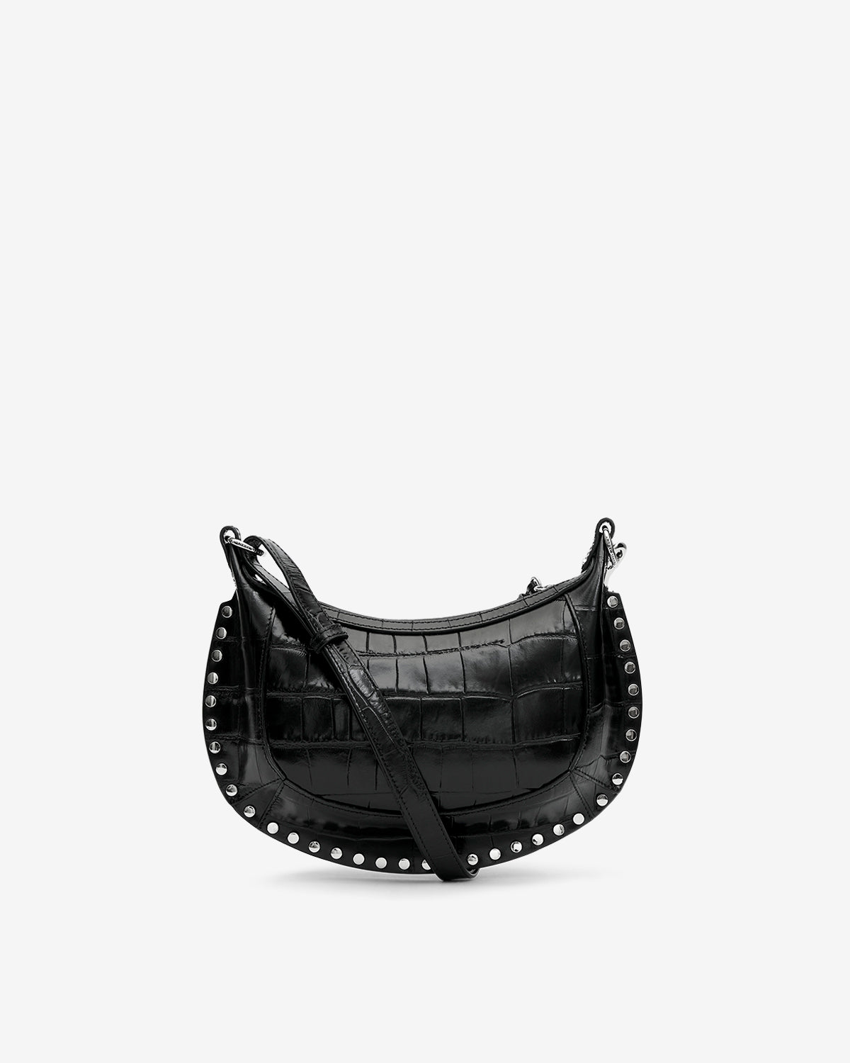 Sac Oskan Moon En Cuir Effet Croco — Noir et argenté, vue 3 ; référence PP0003FAC4C17MBKSI