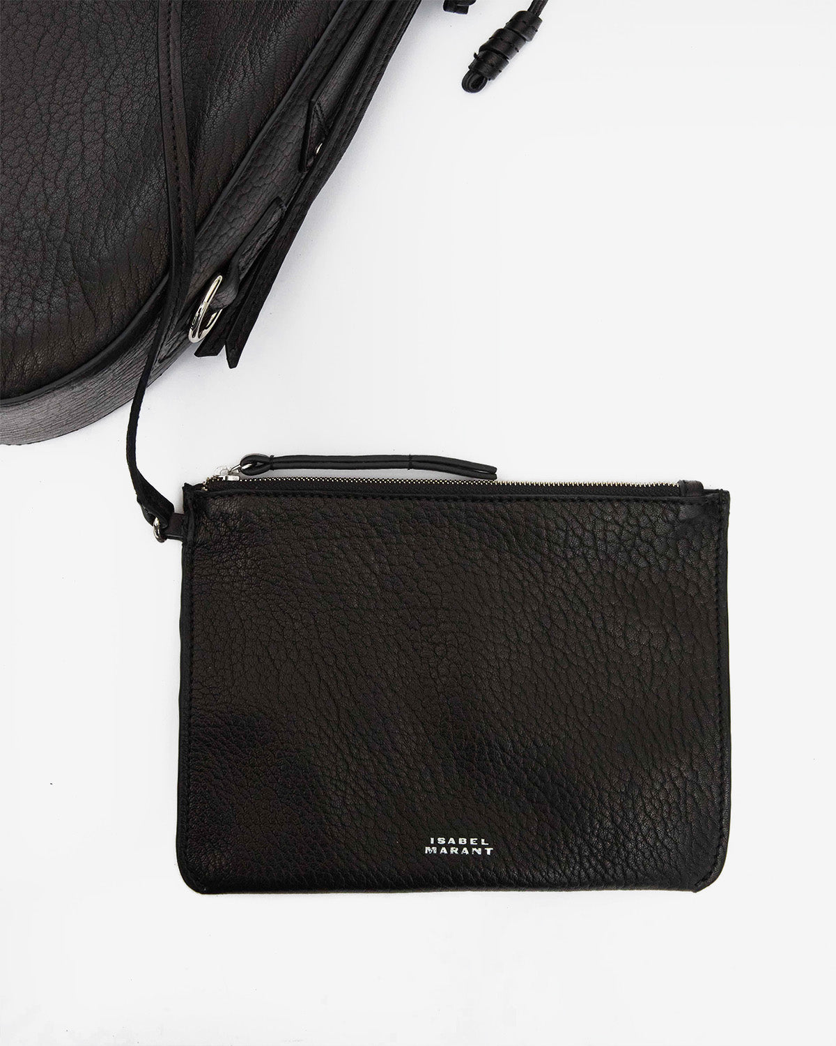 Sac Bolton Hobo en cuir — Noir et argenté, vue 1 ; référence PP0407FAC4C05MBKSI