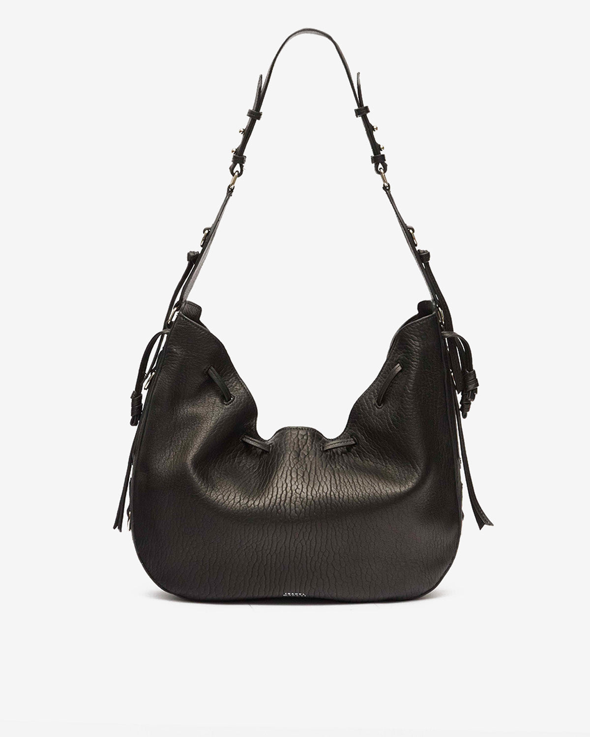 Sac Bolton Hobo en cuir — Noir et argenté, vue 2 ; référence PP0407FAC4C05MBKSI
