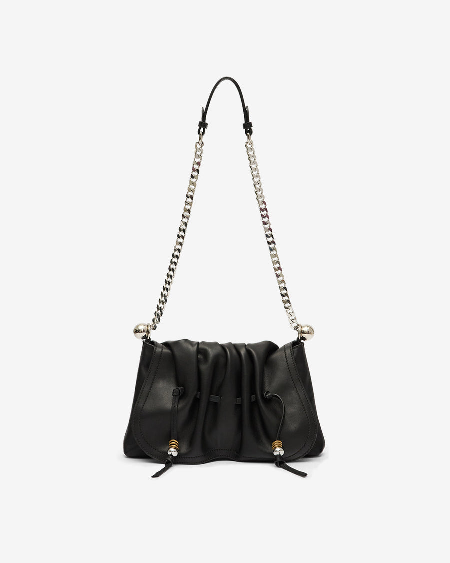 Sac Bolton Pouch en cuir — Noir et argenté, vue 1 ; référence PP0425FAC4C04MBKSI