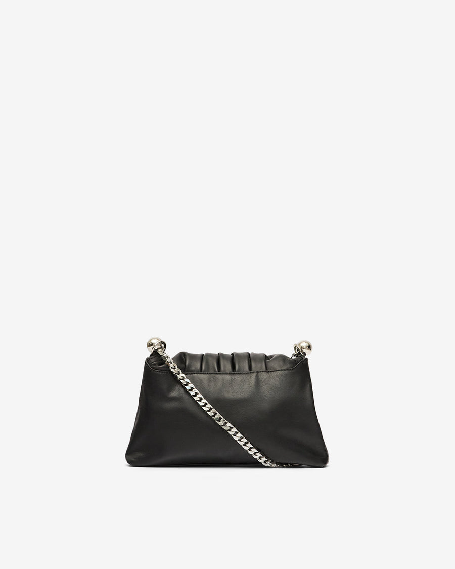 Sac Bolton Pouch en cuir — Noir et argenté, vue 2 ; référence PP0425FAC4C04MBKSI