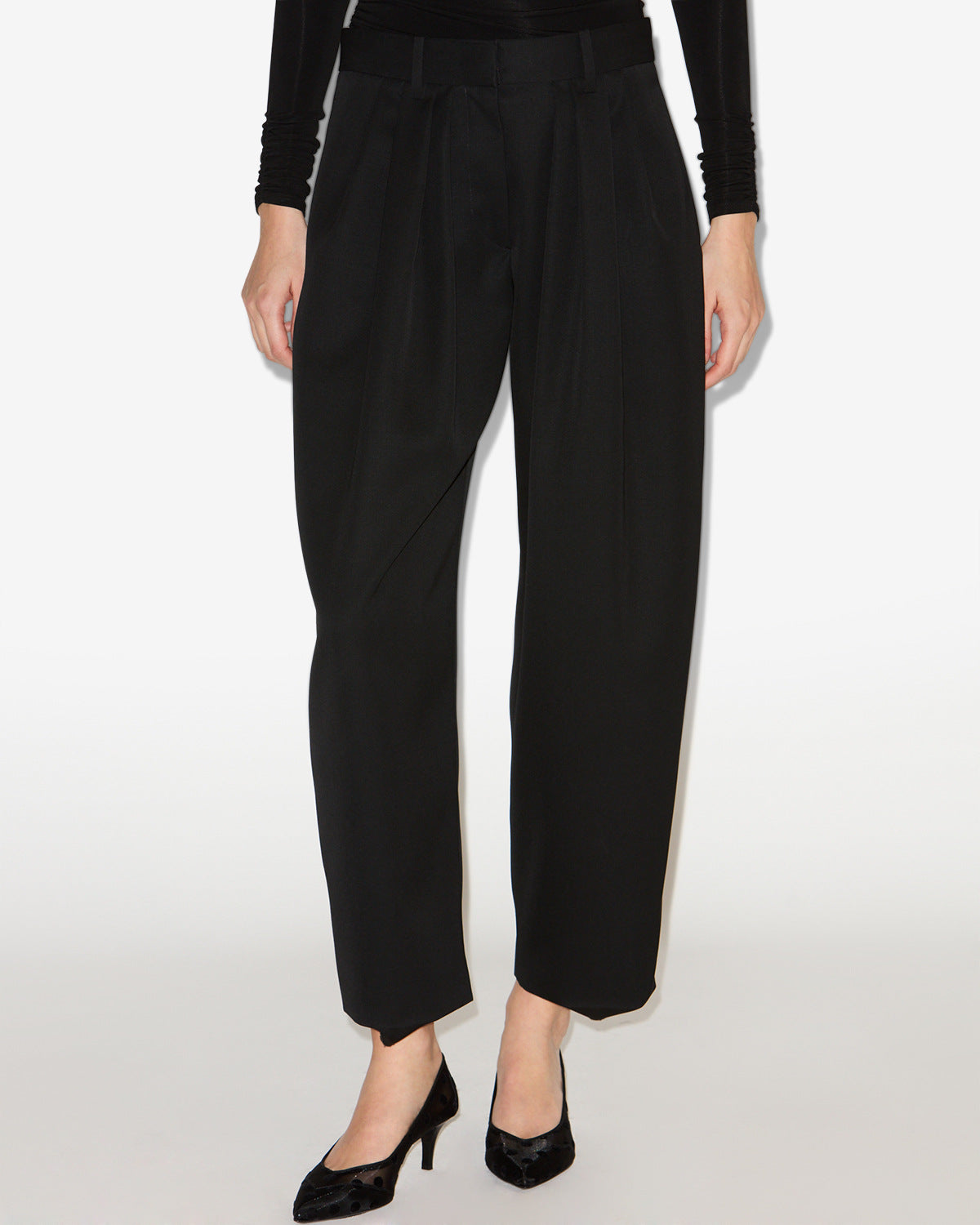 Pantalon Janice en laine — Noir, vue 1 ; référence PA0613FAC4G01I01BK