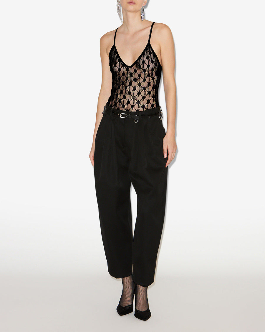 Pantalon Janice en laine — Noir, vue 2 ; référence PA0613FAC4G01I01BK