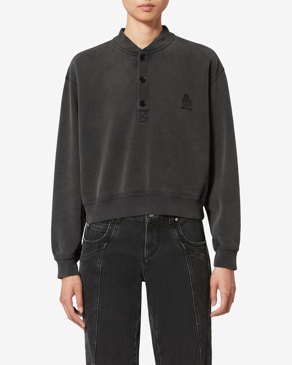 Sweatshirt Simony — Noir délavé, vue 1 ; référence SW0185FAD1M06E02FK