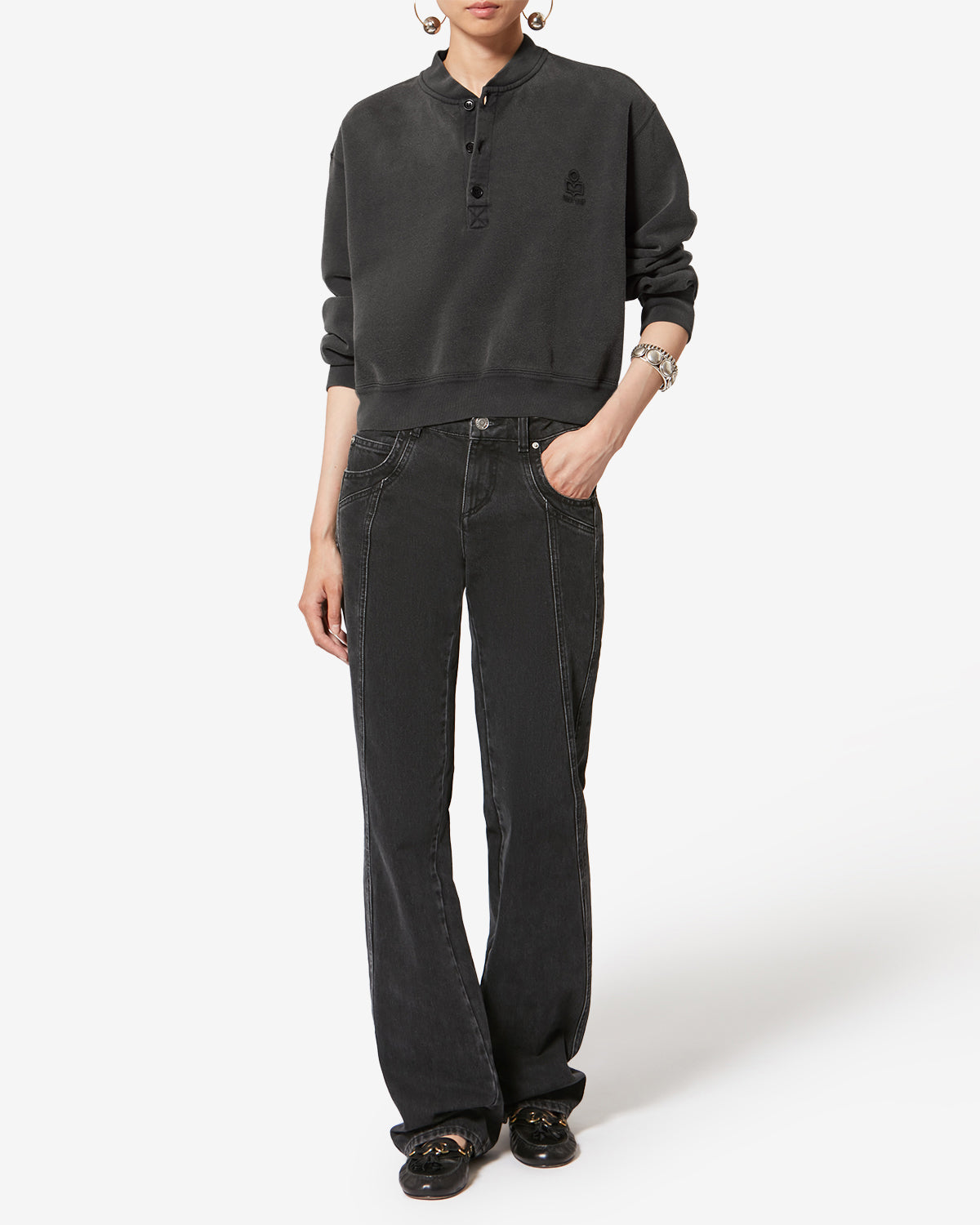 Sweatshirt Simony — Noir délavé, vue 2 ; référence SW0185FAD1M06E02FK