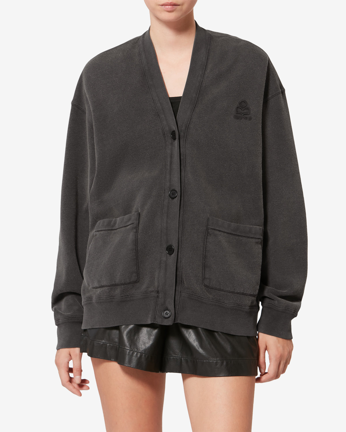 Cardigan Stephy — Noir délavé, vue 1 ; référence VE0659FAD1M06E02FK