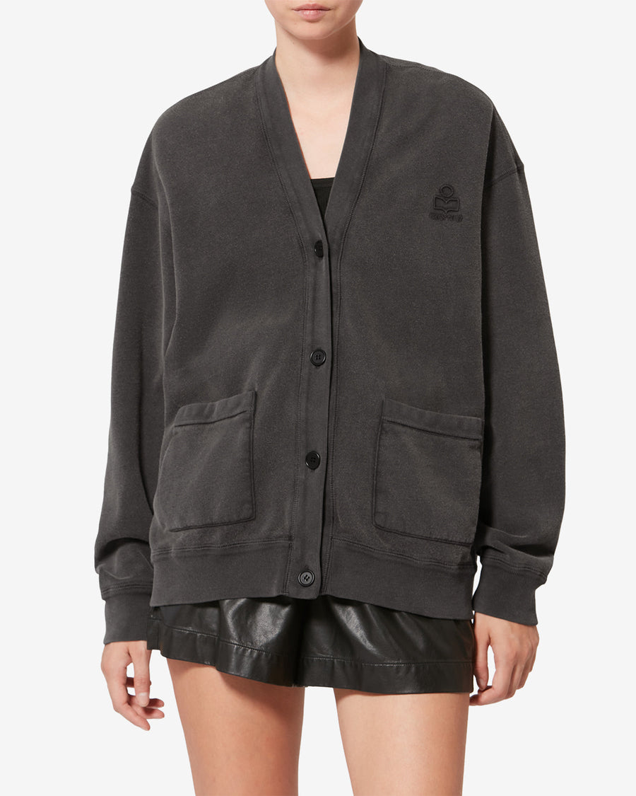 Cardigan Stephy — Noir délavé, vue 1 ; référence VE0659FAD1M06E02FK