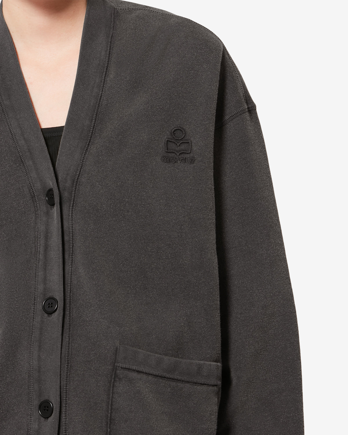 Cardigan Stephy — Noir délavé, vue 3 ; référence VE0659FAD1M06E02FK