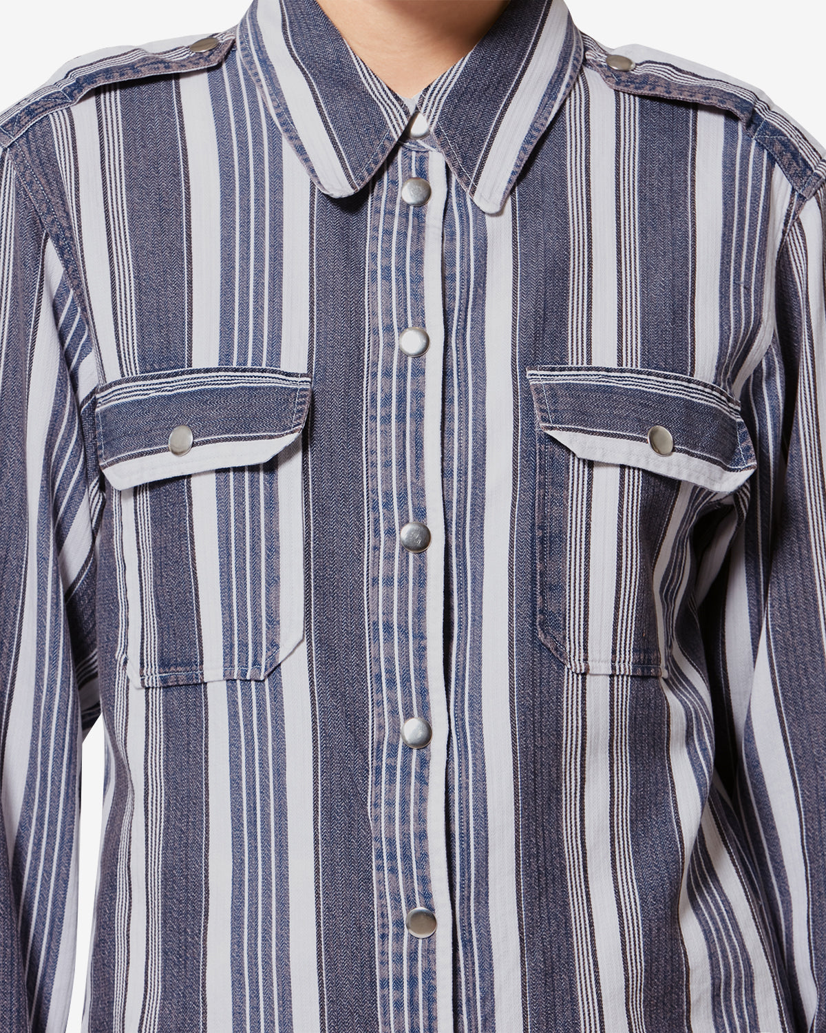 Chemise Gelva — Écru et bleu, vue 3 ; référence CH0299FAD1H03EECBU