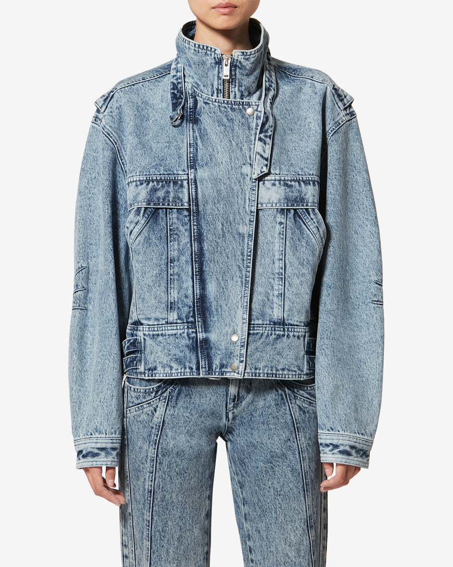 Veste Joseline en denim — Bleu clair, vue 1 ; référence VE0609FAD1H02E30LU