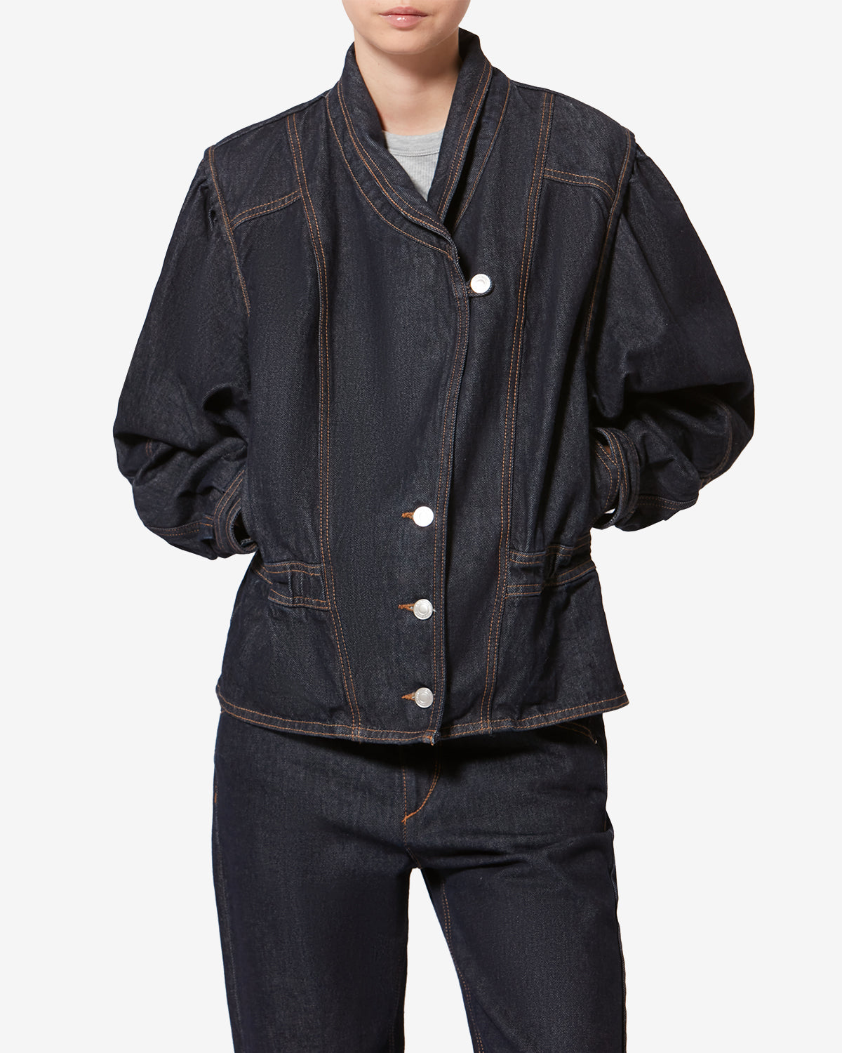 Veste Dolie en denim — Foncé nuit, vue 1 ; référence VE0614FAD1H02I30DM