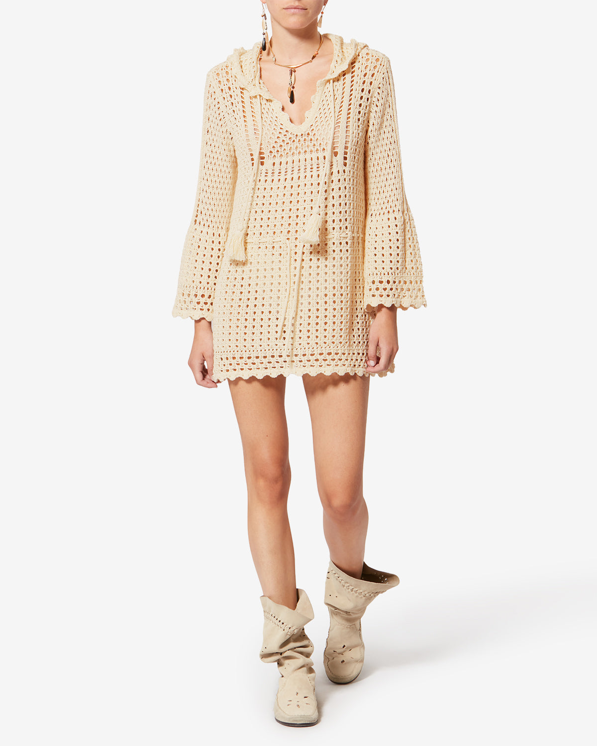 Robe Zelnie — Écru, vue 2 ; référence RO1047FAD1L14E23EC