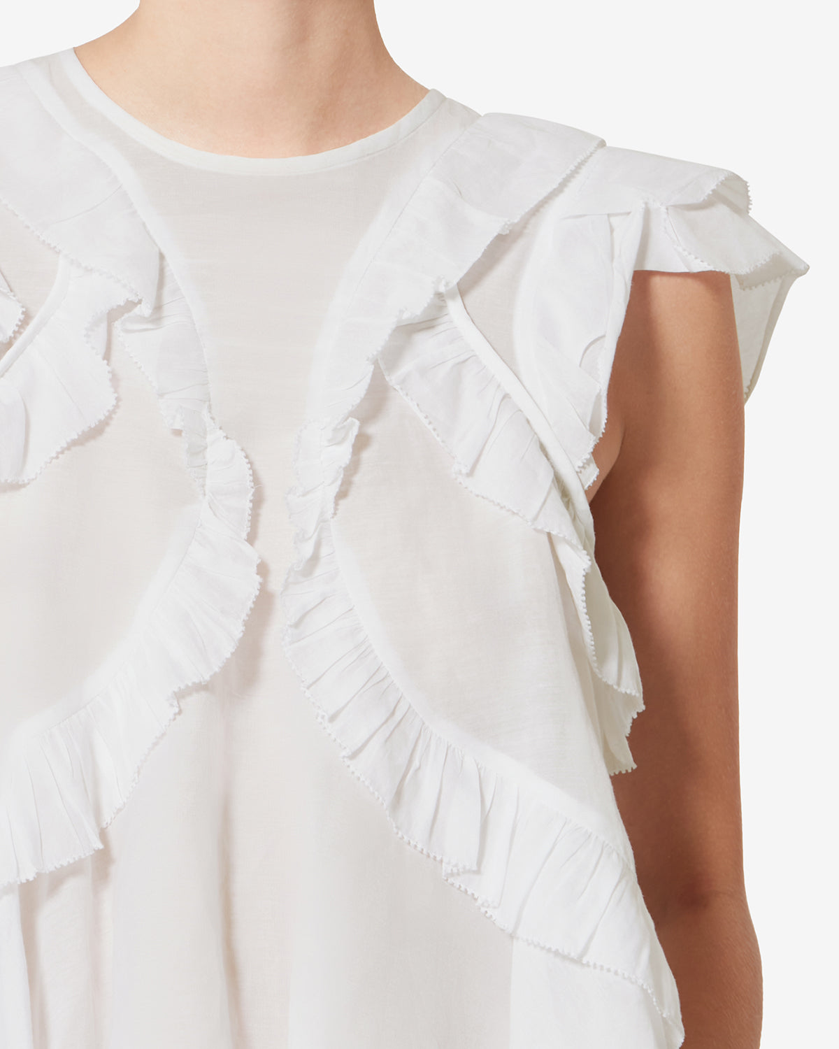Top Nalou — Blanc, vue 3 ; référence HT0828FAB3J04E20WH