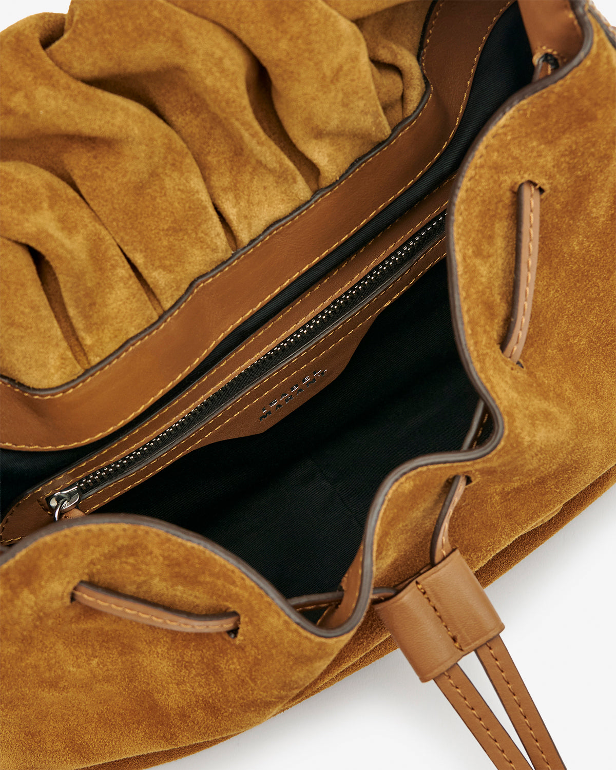 Sac Bolton en cuir velours — Cognac, vue 1 ; référence PP0406FAD1C29M50CO
