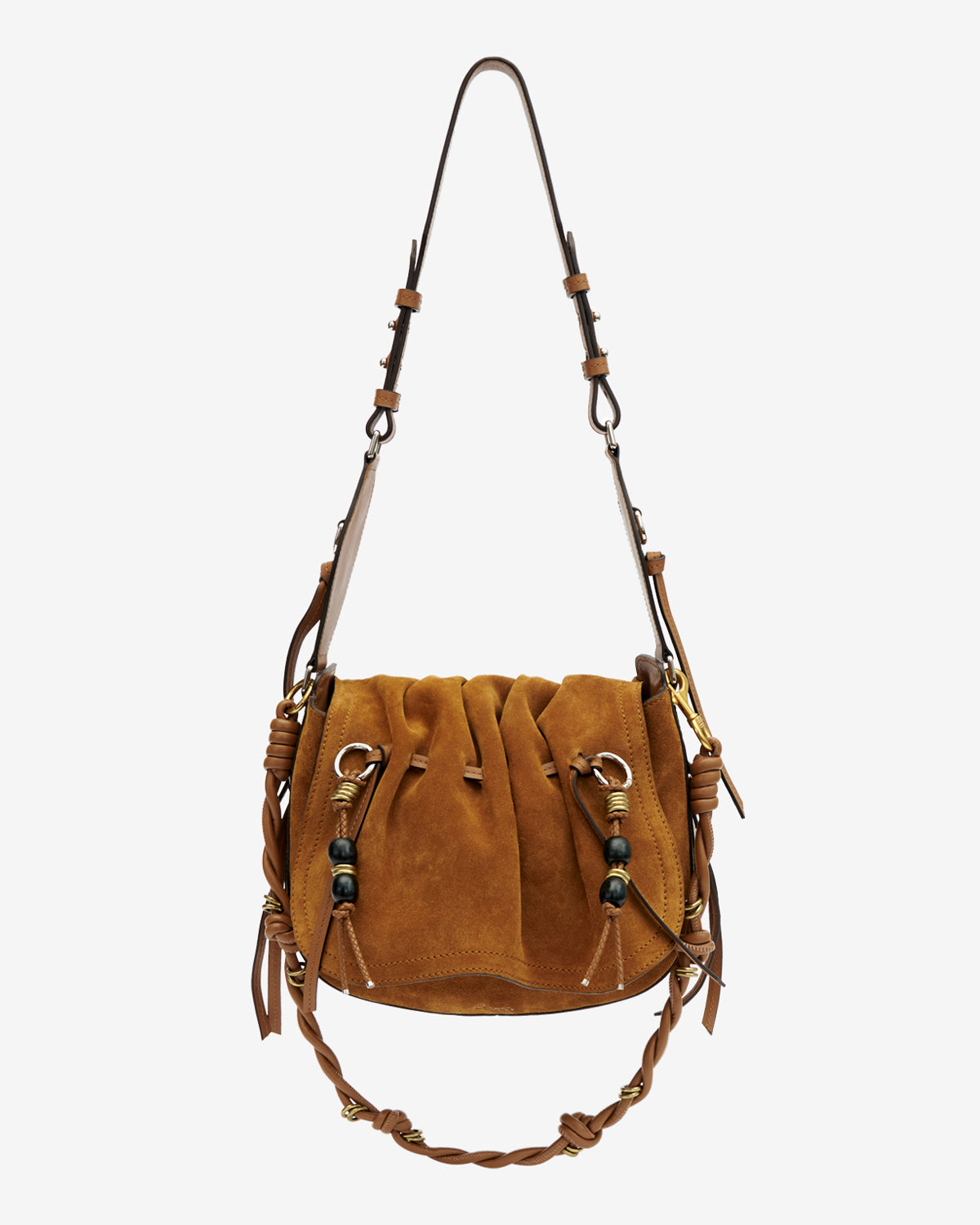 Sac Bolton en cuir velours — Cognac, vue 2 ; référence PP0406FAD1C29M50CO