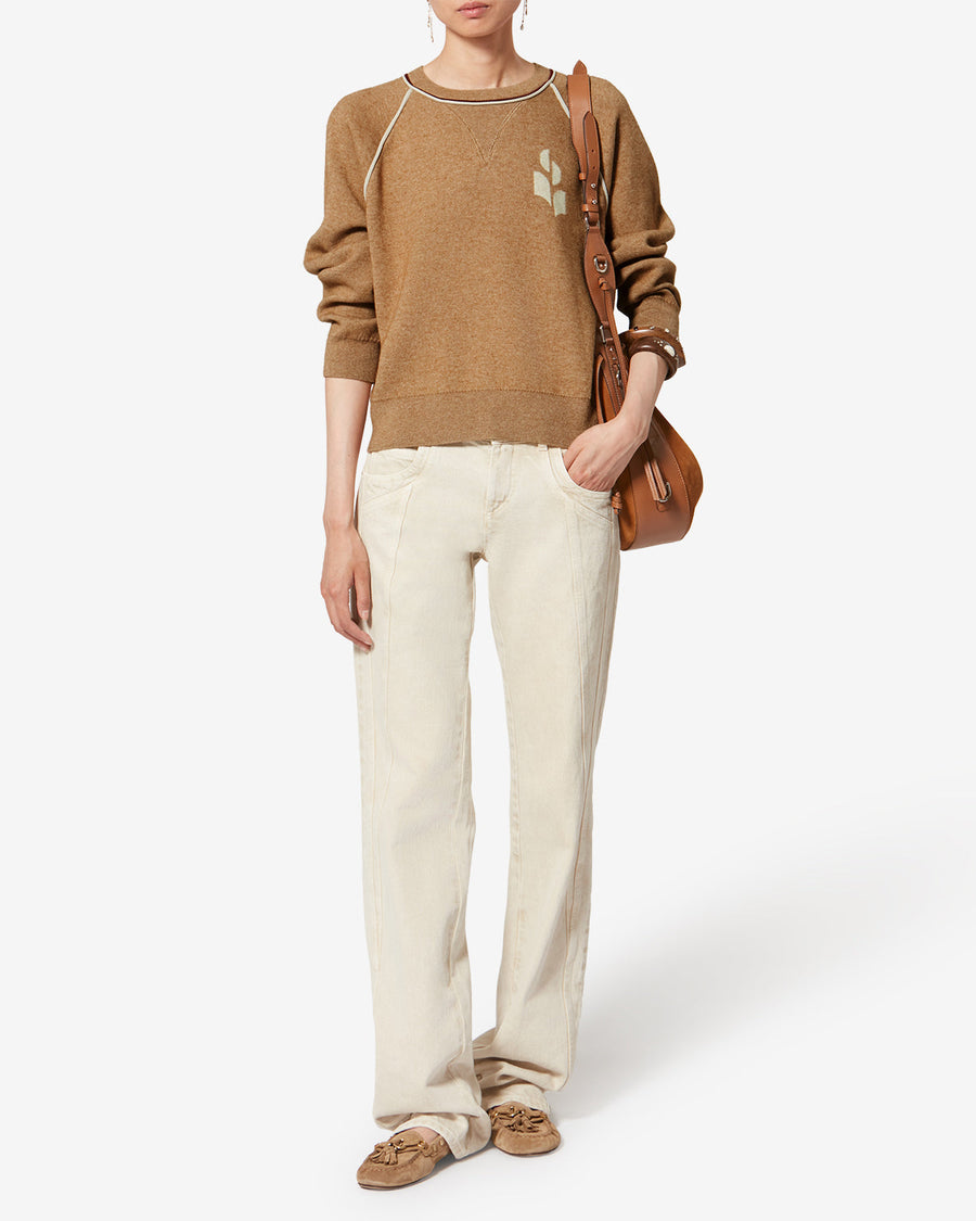 Pull Loriby — Camel-gris clair, vue 2 ; référence PU0856FAD1L11ECMLG