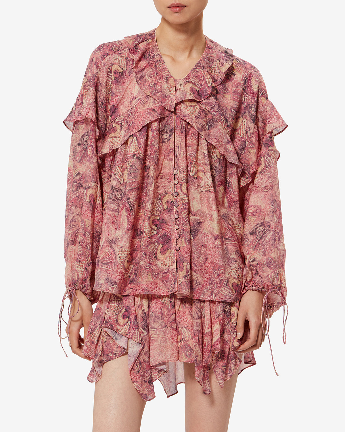 Blouse Charis en soie — Rose, vue 1 ; référence HT0908FAD2J20I40PK