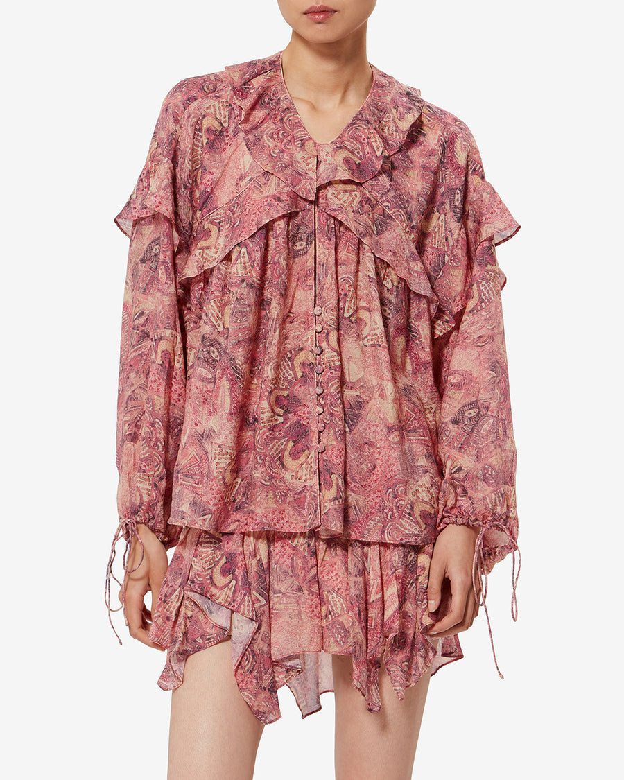 Blouse Charis en soie — Rose, vue 1 ; référence HT0908FAD2J20I40PK