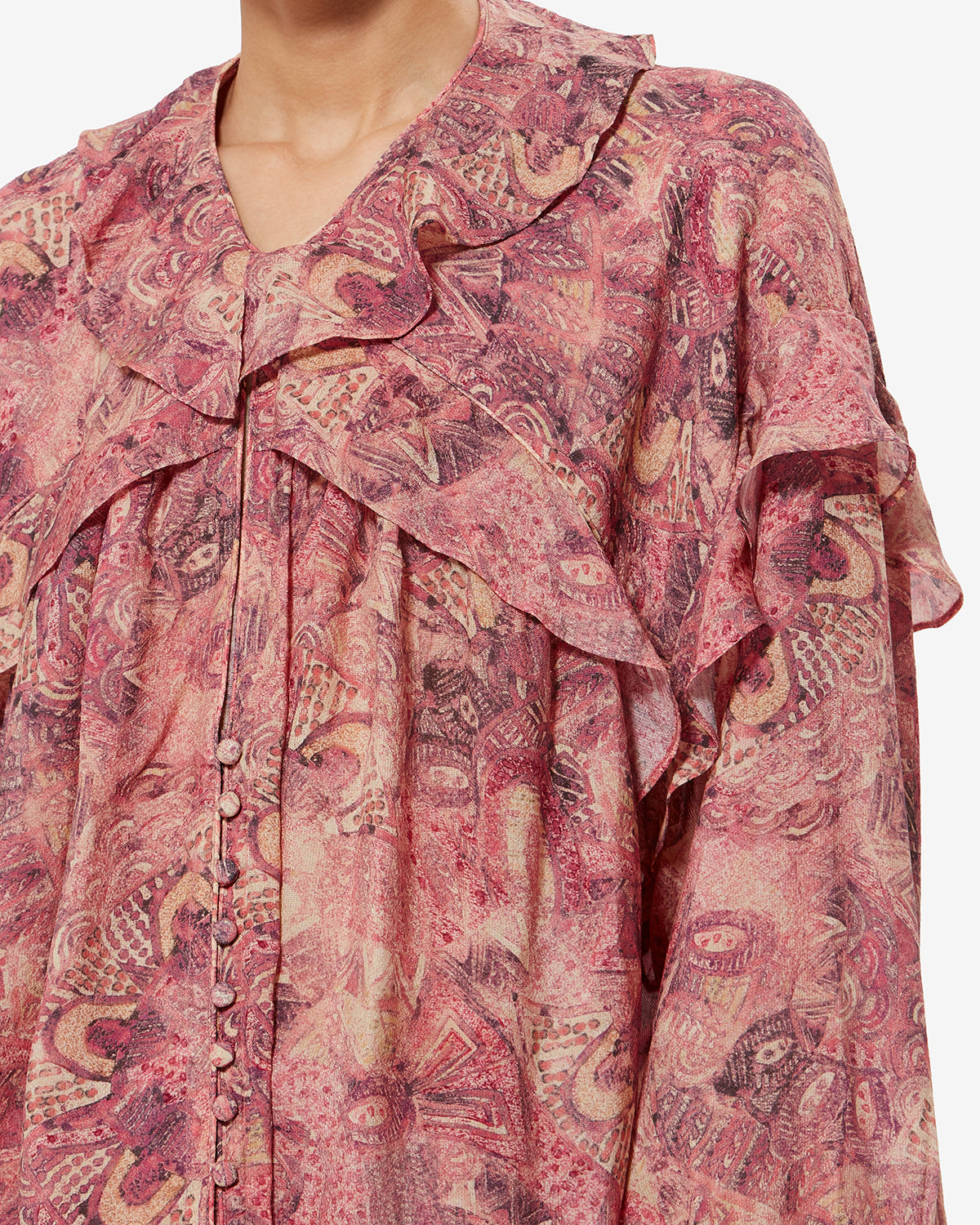 Blouse Charis en soie — Rose, vue 3 ; référence HT0908FAD2J20I40PK