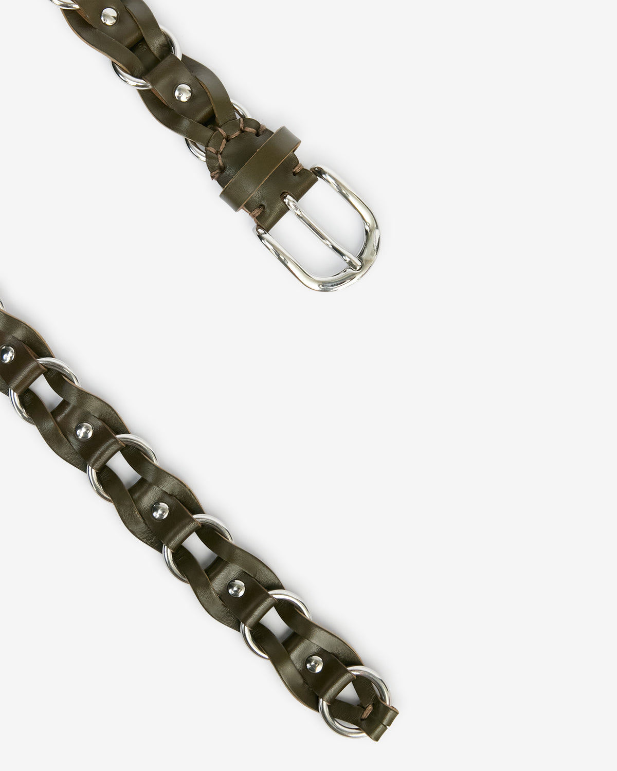 Ceinture Bali En Cuir — Foncé kaki, vue 3 ; référence CE266CFAB4B04A67DK