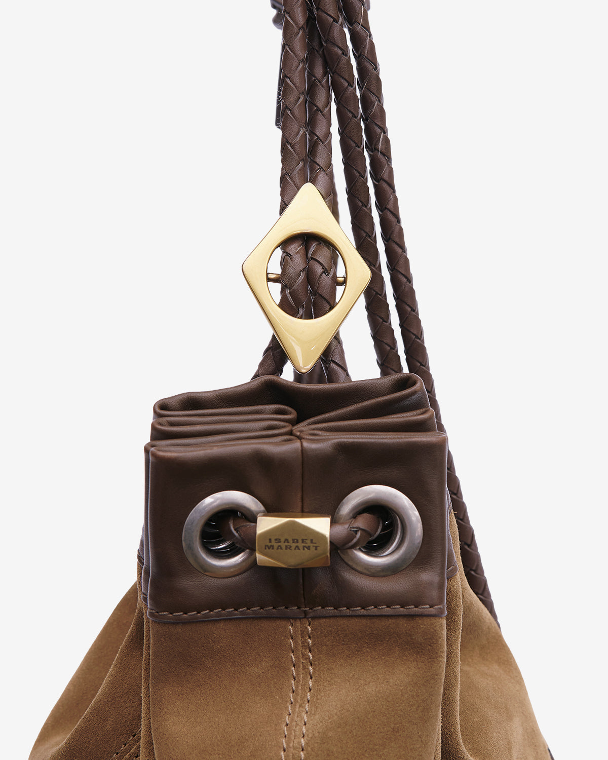 Sac Maia Large en cuir velours — Taupe, vue 1 ; référence PP0503FAD2C09M50TA